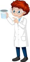 A boy cartoon character wearing laboratory coat vector