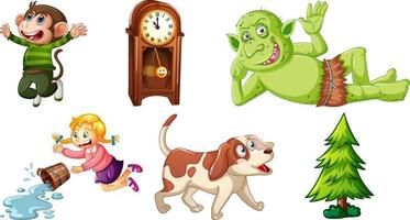 Set of different nursery rhyme character isolated on white background vector