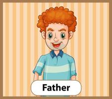 tarjeta educativa de palabras en inglés del padre vector