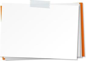 Empty paper note template stick with tape vector