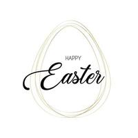 happy easter lettering card vector