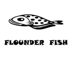 Black logo vector of a Flounder fish eps 10