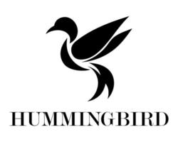 Black logo vector of a flying hummingbird eps 10