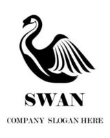 Black logo vector of swan eps 10