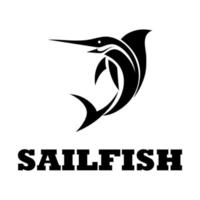 Black logo vector of a sailfish eps 10