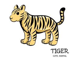 vector de color de tigre lindo eps 10.