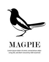 Black vector logo of a magpie eps 10