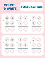 count and write, subtraction vector