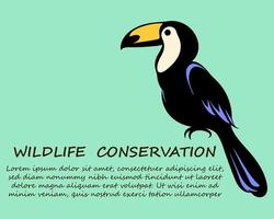Hornbill is a symbol of wildlife conservation eps 10 vector