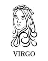 Virgo zodiac line art vector eps 10