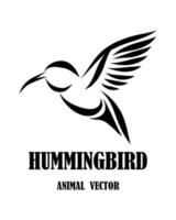 Flying hummingbird line art eps 10 vector