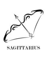 Sagittarius zodiac line art vector eps 10