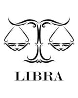 Libra zodiac line art vector eps 10