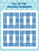 Fill in the missing numbers vector