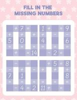 Fill in the missing numbers vector