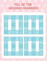 Fill in the missing numbers vector