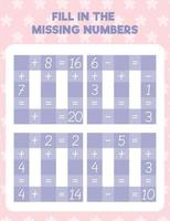 Fill in the missing numbers vector