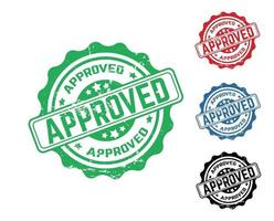 approved stamp with grunge effect vector