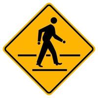 Pedestrian Crossing Warning Road Sign vector