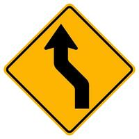 Curved Left Traffic Road Symbol Sign Isolate on White Background,Vector Illustration vector