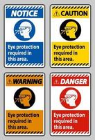 Eye Protection Required In This Area on white background vector