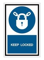 Keep Locked Symbol Sign Isolate On White Background vector