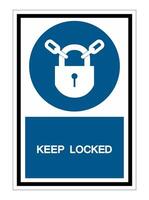 Keep Locked Symbol Sign Isolate On White Background vector