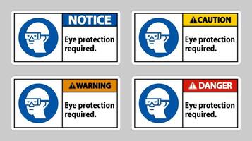 Sign Eye Protection Required on white background vector