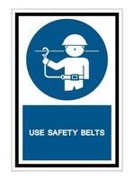 PPE Icon.Use Safety Belts Symbol Sign Isolate On White Background vector