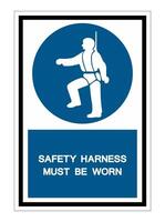 Safety Harness Must Be Worn Symbols Sign Isolate On White Background vector