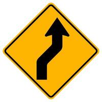 Curved Right Traffic Road Symbol Sign Isolate on White Background,Vector Illustration vector