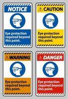 Eye Protection Required Beyond This Point On White Background vector