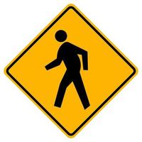 Pedestrian Crossing Traffic Road Symbol Sign Isolate on White Background,Vector Illustration vector