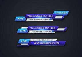 modern geometric lower third banner template design for broadcasting, live, streaming, video template. Vector Illustration