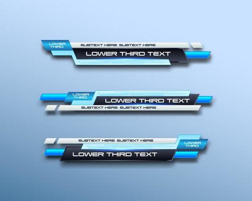 modern geometric lower third banner template design for broadcasting, live, streaming, video template. Vector Illustration