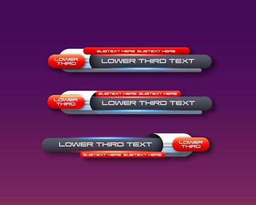 modern geometric lower third banner template design for broadcasting, live, streaming, video template. Vector Illustration