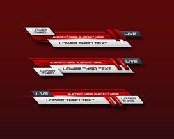 modern geometric lower third banner template design for broadcasting, live, streaming, video template. Vector Illustration