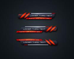 modern geometric lower third banner template design for broadcasting, live, streaming, video template. Vector Illustration