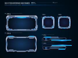 futuristic technology frames interface hud element design for ui games. web and app. Futuristic user interface. Vector design template