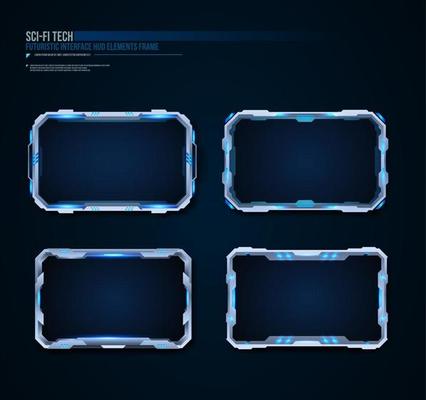 futuristic technology frames interface hud element design for ui games. web and app. Futuristic user interface. Vector design template