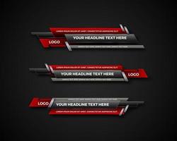 modern geometric lower third banner template design for broadcasting, live, streaming, video template. Vector Illustration