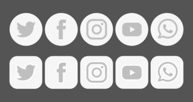 diseño vectorial logo conjunto de iconos de redes sociales vector