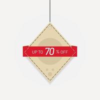 Sale discount label up to 70 off Vector