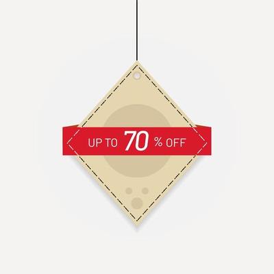 Sale discount label up to 70 off Vector