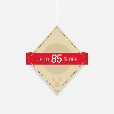 Sale discount label up to 85 off Vector