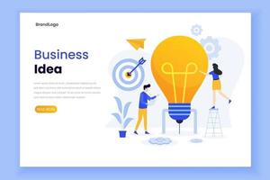 Landing page template of business idea vector