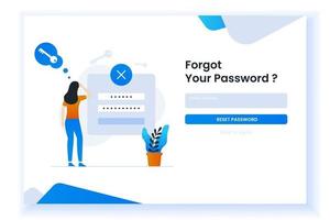 confused woman forgetting her password illustration for web page