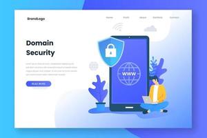 Landing page concept of domain security vector