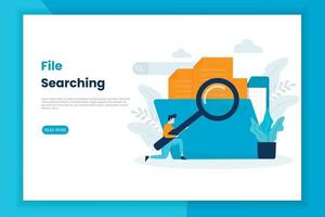 Modern illustration concept file searching landing page vector