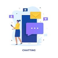 Flat design of people chatting concept vector